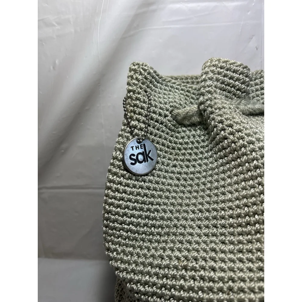 The Sak Dylan Backpack Purse Crochet light green